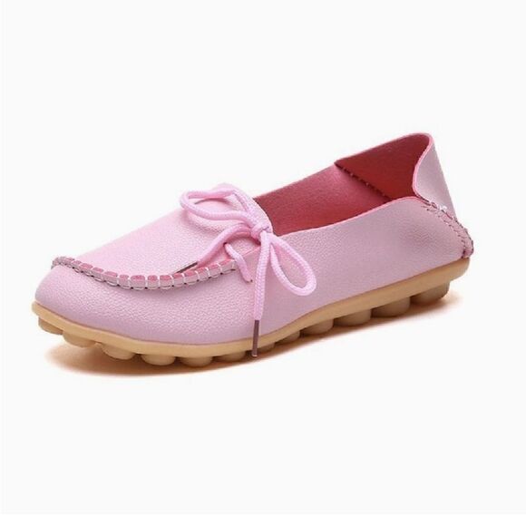Shengyao Shoes - Slip on All Season Pink Moccasin Loafers